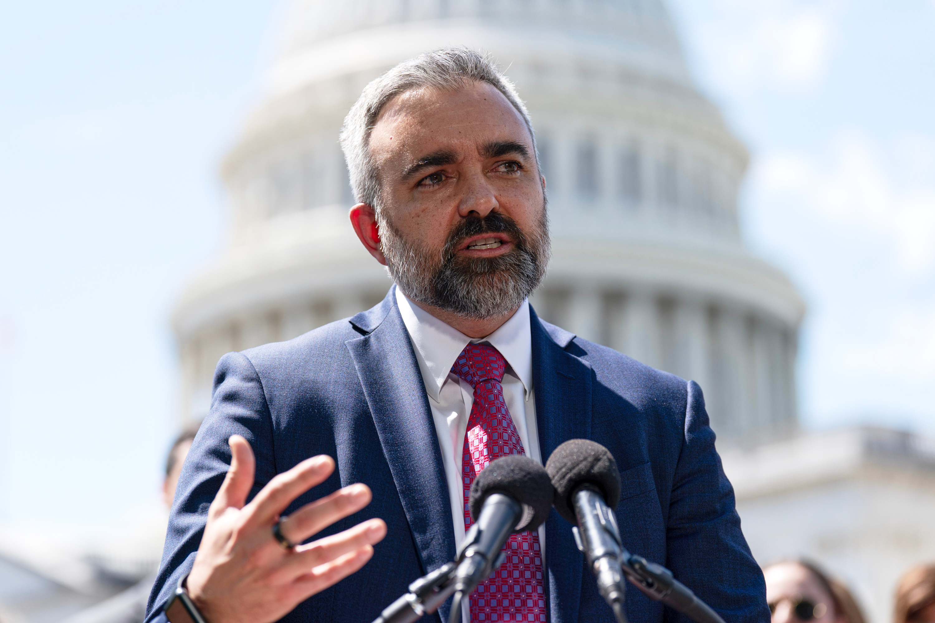 FILE - New Mexico Attorney General Raúl Torrez speaks during a news conference on Capitol Hill in Washington, April 14, 2026. (AP Photo/Jose Luis Magana, File)