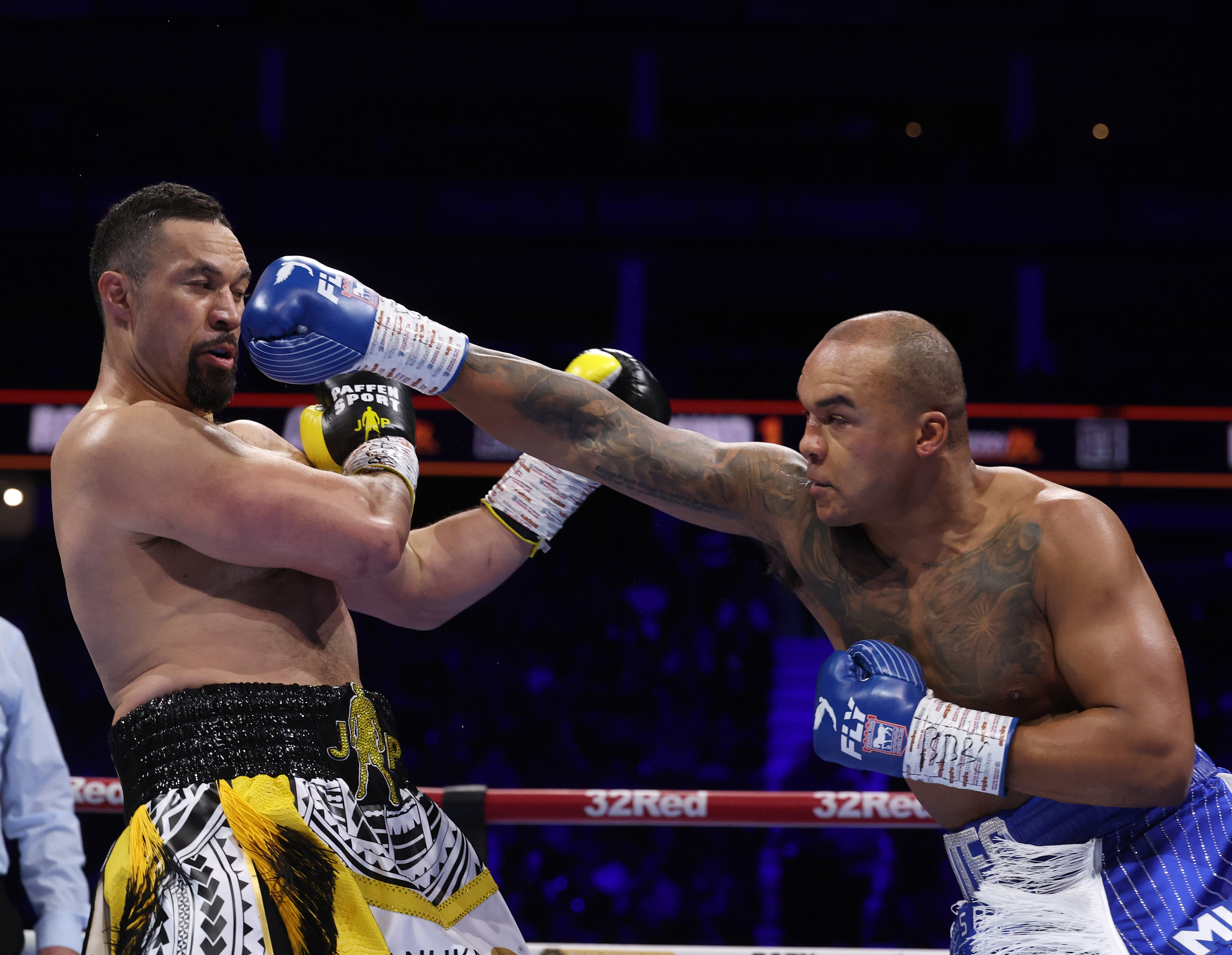 LONDON, ENGLAND - OCTOBER 25: Fabio Wardley punches Joseph Parker during the Heavyweight fight between Joseph Parker and Fabio Wardley on the "All or Nothing" Fight Night at The O2 Arena on October 25, 2025 in London, England. (Photo by Richard Pelham/Getty Images)