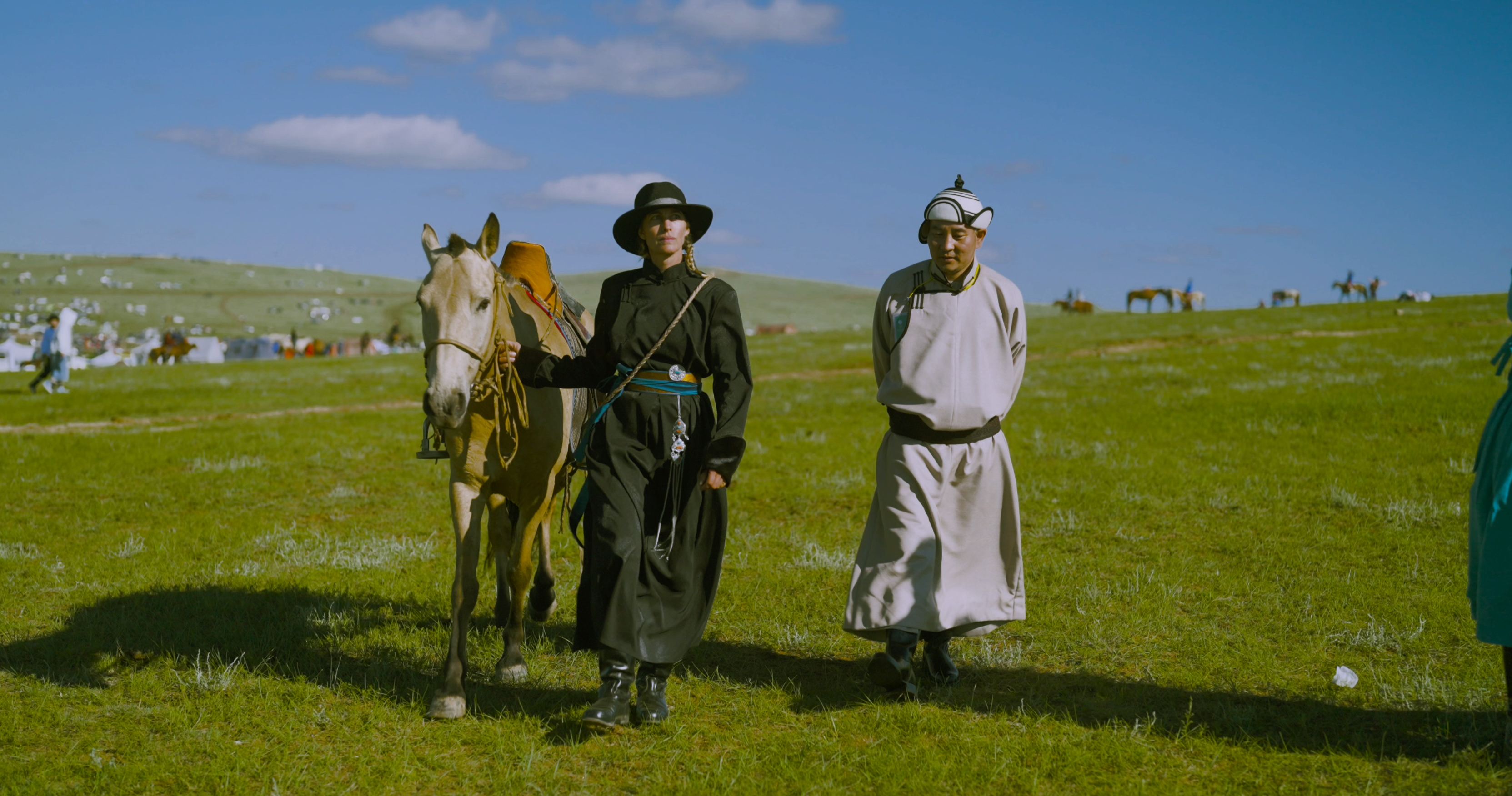 Horse trainer and behaviourist Virginie Bernhard with Odbayar Battumur, Deputy Prime Minister’s office of Mongolia