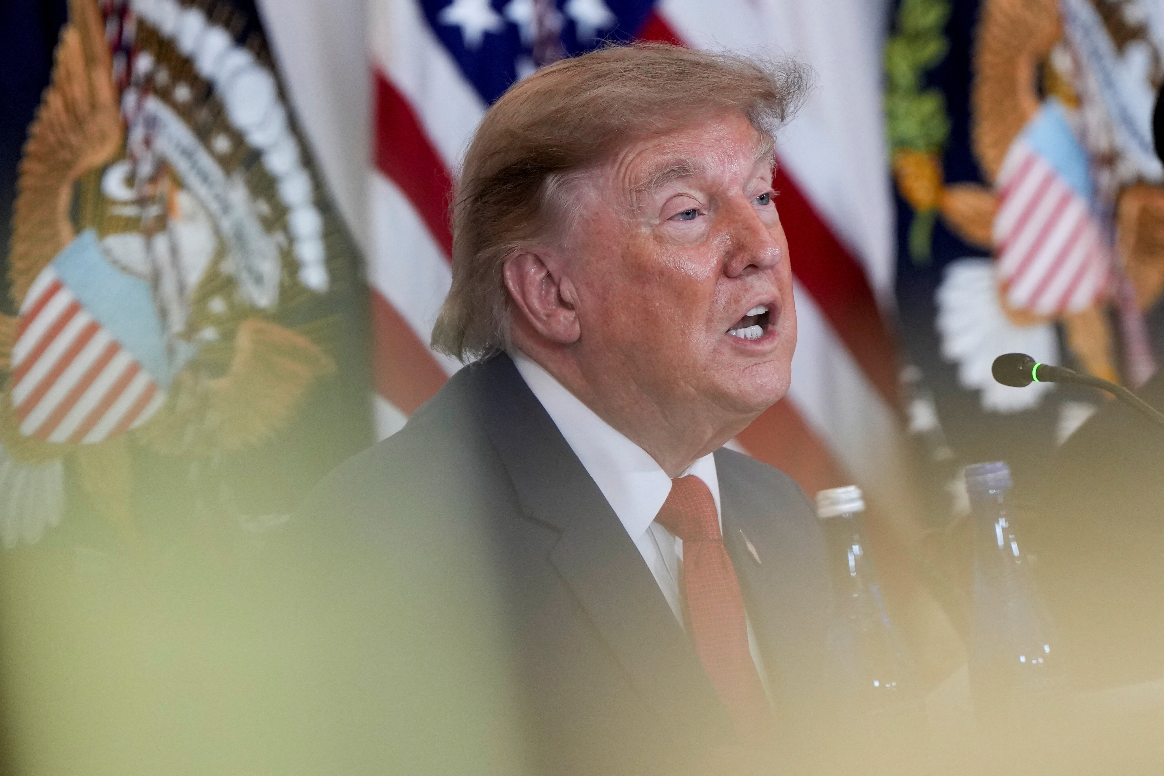U.S. President Donald Trump speaks during an American Mining Industry Roundtable at the U.S. Department of State in Washington, D.C., U.S., August 7, 2026. REUTERS/Elizabeth Frantz