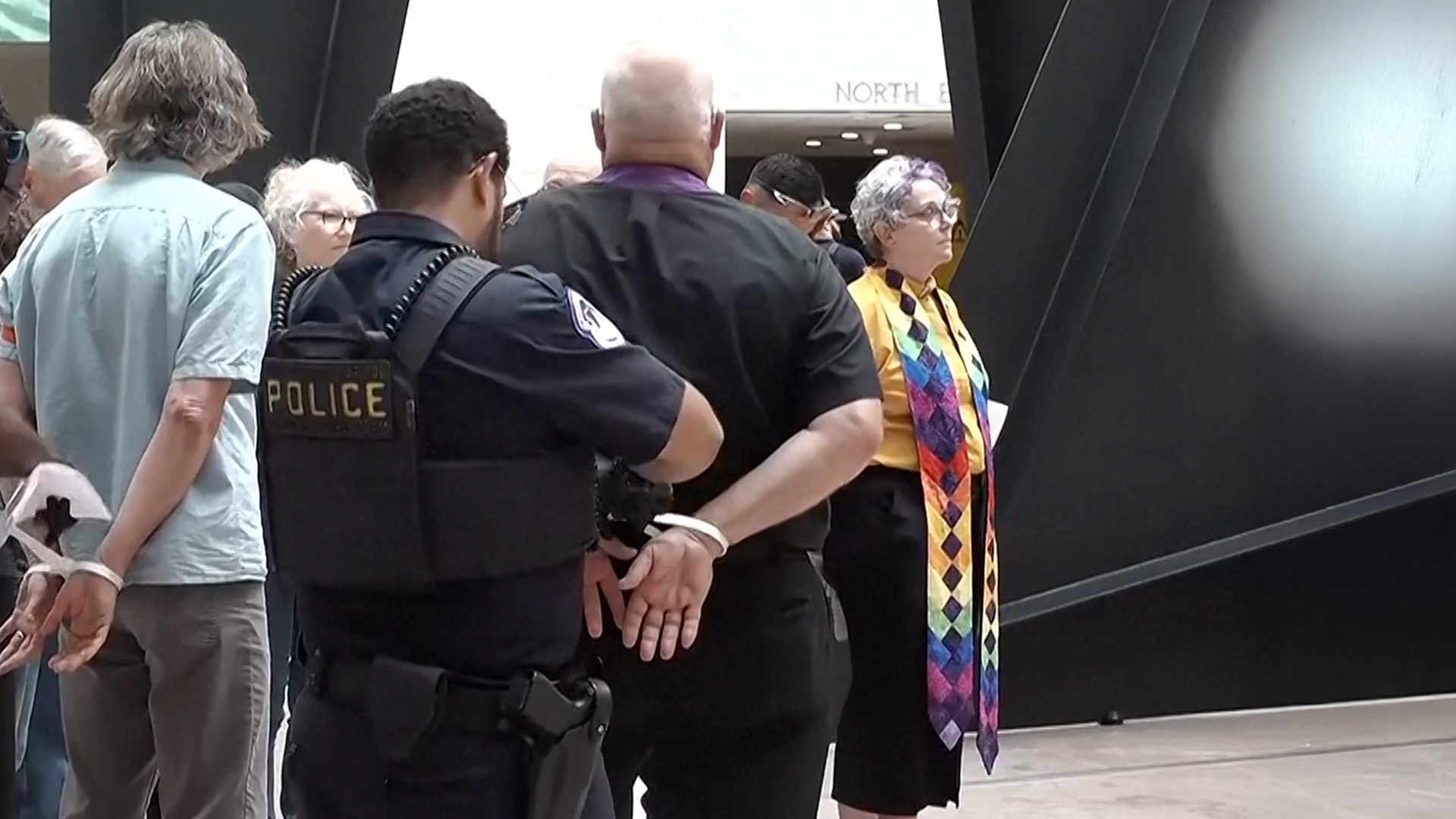 Clergy members are arrested by police at the Senate office on Capitol Hill