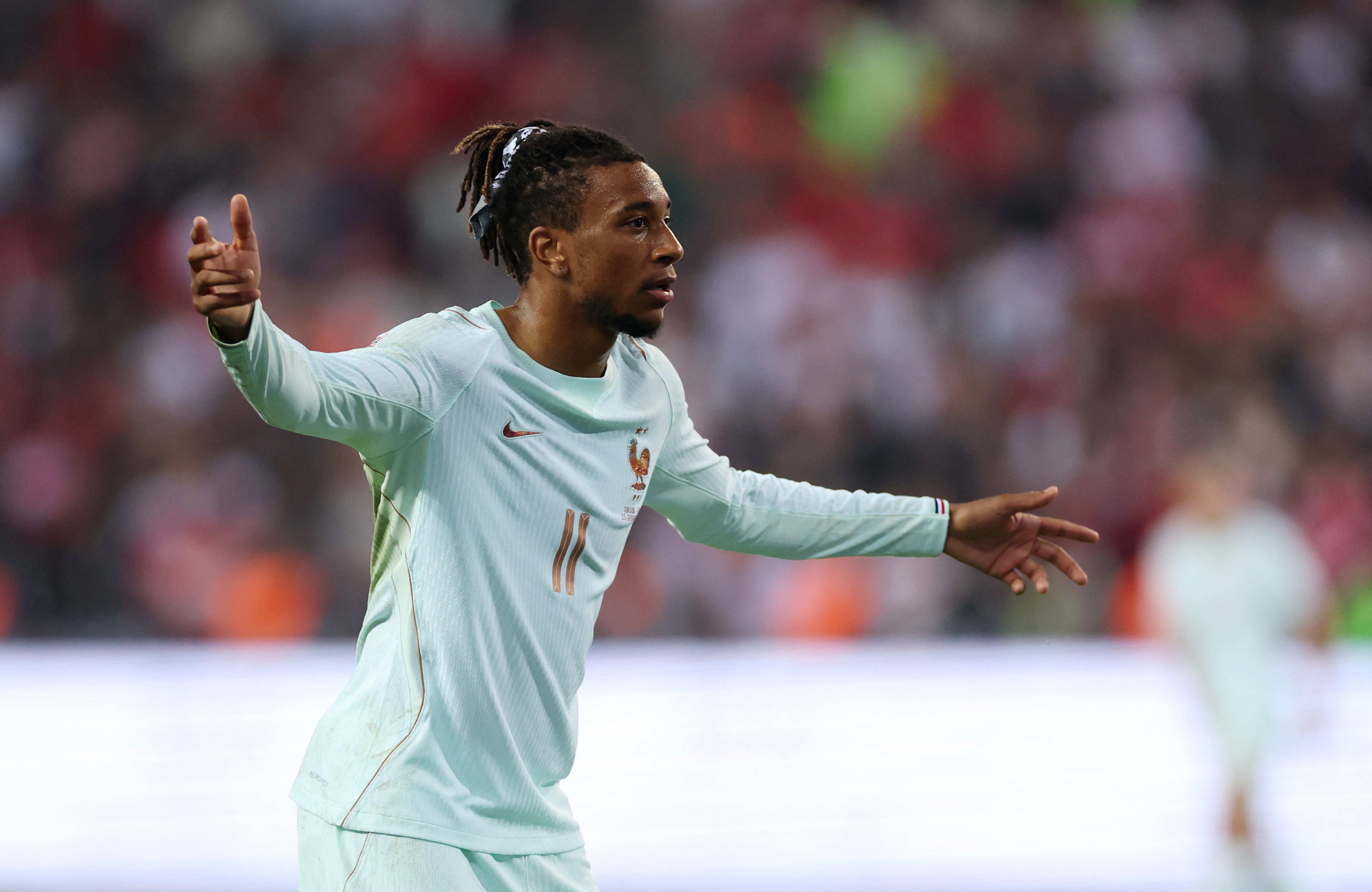 Soccer Football - Nations League - Group A - Turkey v France - Kocaeli Stadium, Kocaeli, Turkey - September 25, 2026 France's Michael Olise reacts REUTERS/Umit Bektas