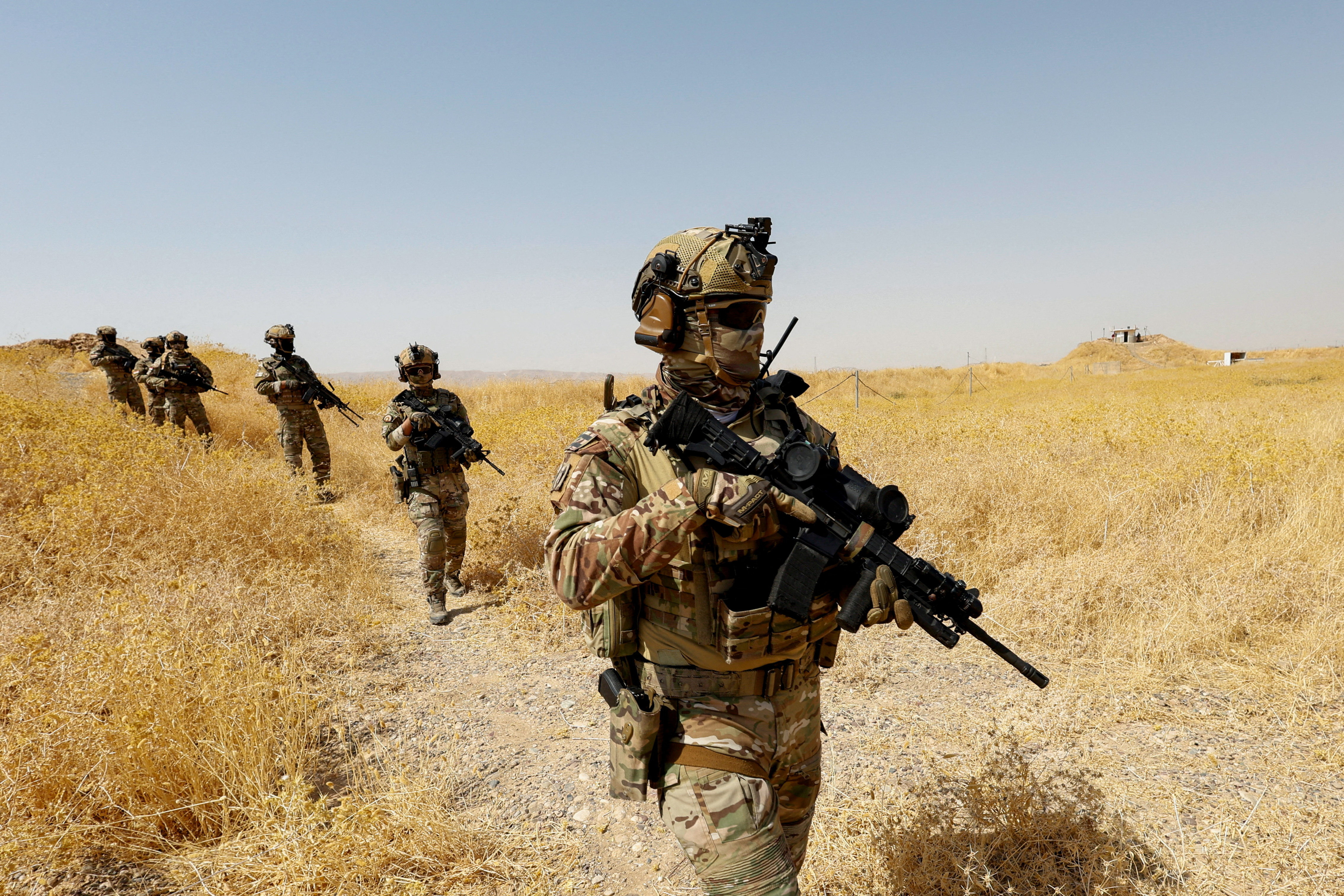 Members of Kurdish special forces patrol on the outskirts of Erbil, Iraq, September 22, 2026. Concerns over security in the region have grown ahead of the planned withdrawal of U.S.-led coalition forces from Iraq. REUTERS/Khalid Al-Mousily TPX IMAGES OF THE DAY