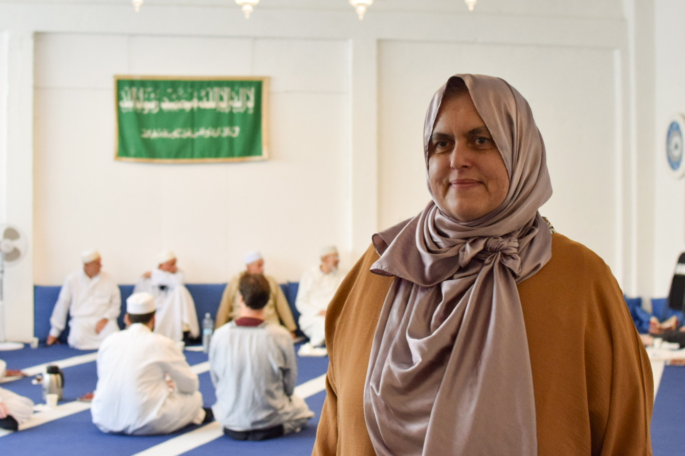 Mulayka Laura Enriello at the al-Wahid mosque in Milan, Italy [Federica Marsi/Al Jazeera]