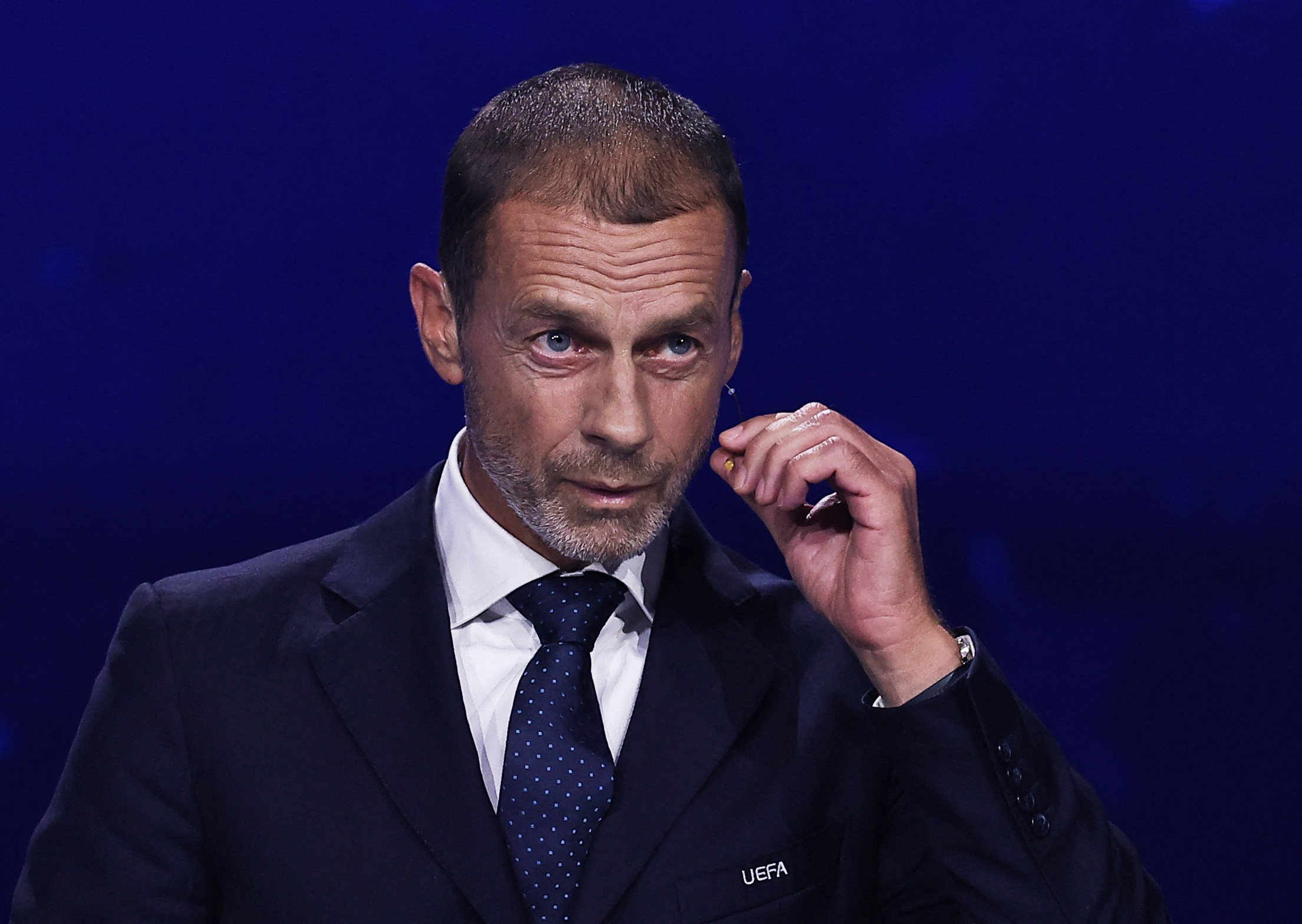 Soccer Football - UEFA Champions League - League Phase Draw - Grimaldi Forum, Monaco - August 27, 2026 UEFA president Aleksander Ceferin ahead of the league phase draw REUTERS/Manon Cruz