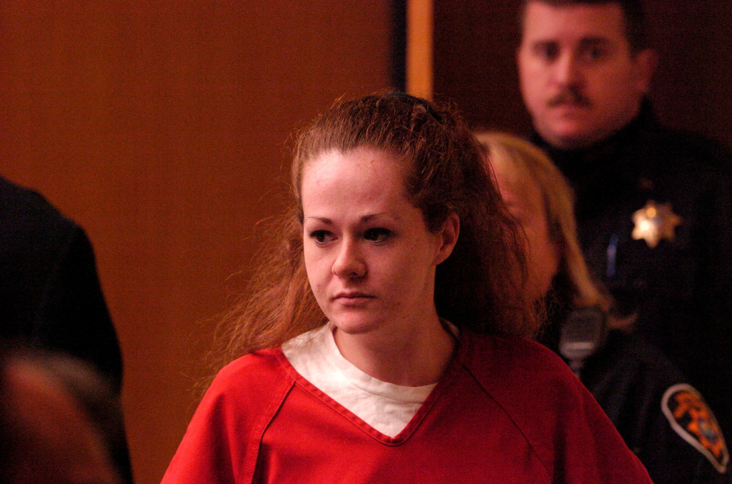 Death row inmate Christa Pike enters a Knox County Criminal Court in Knoxville, Tennessee, US, on December 4, 2007