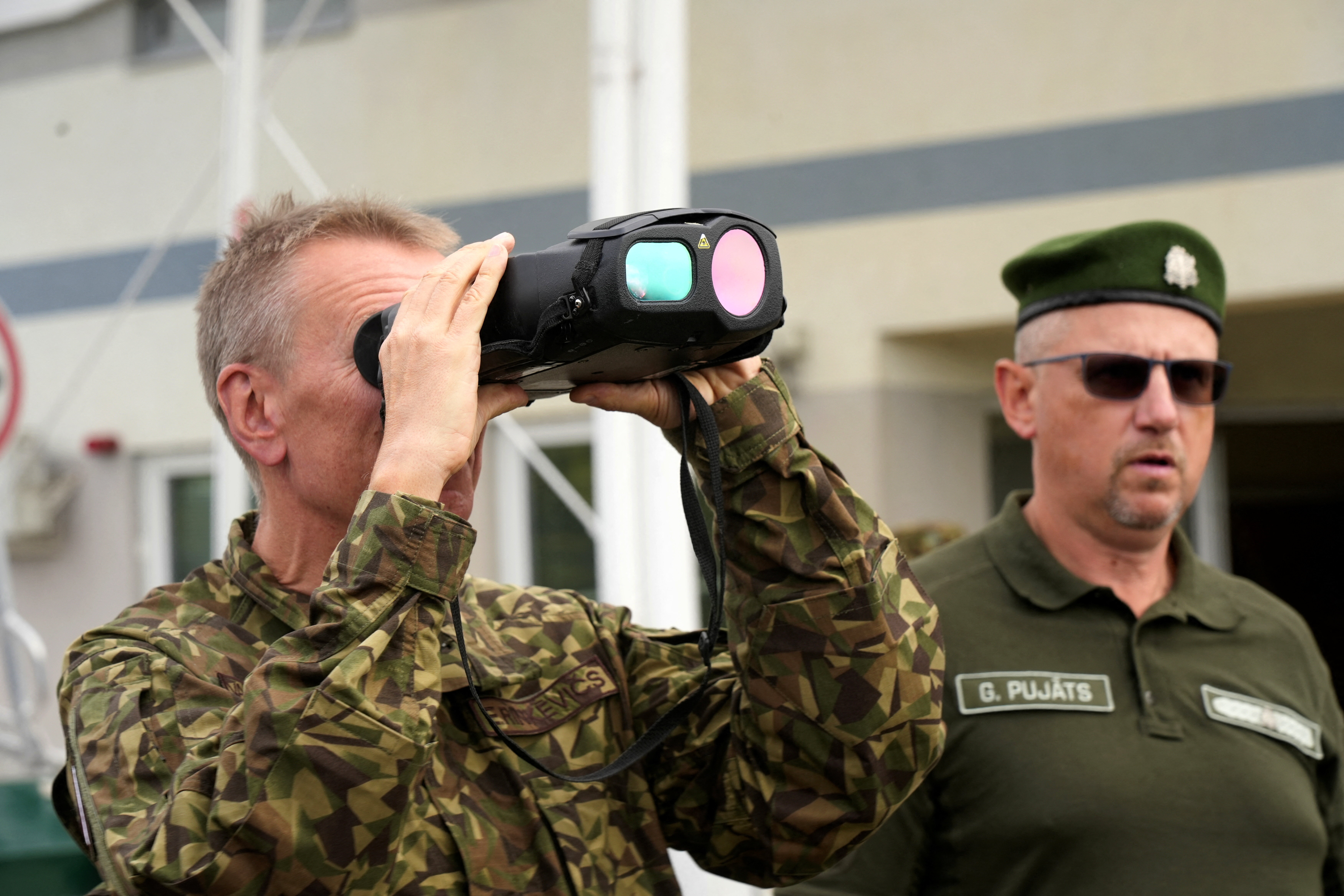 A 'Republic of Latvia' sign at the border with Belarus near Piedruja, Latvia, August 17, 2026. REUTERS/Ints Kalnins (Reuters)