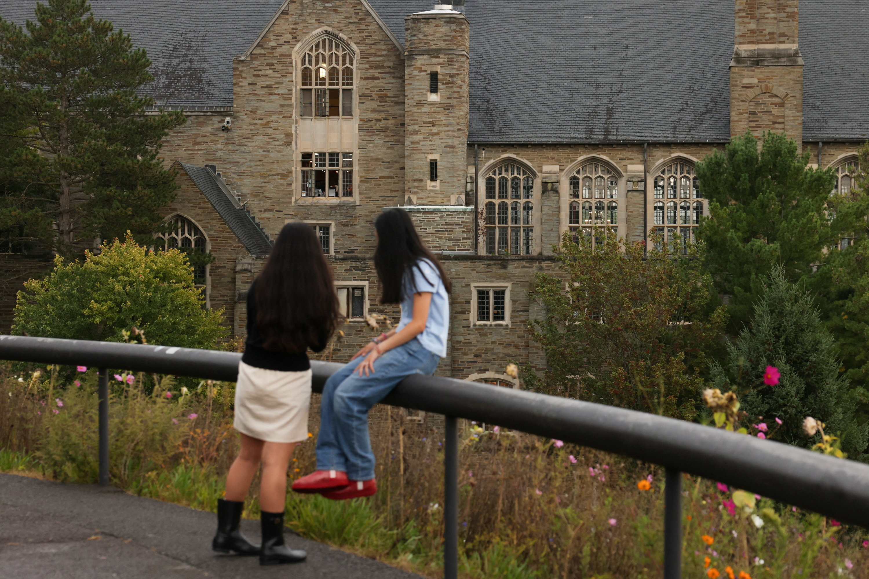 Students look on at Cornell University’s campus in Ithaca, New York, US, October 1, 2026. REUTERS/Lauren Petracca