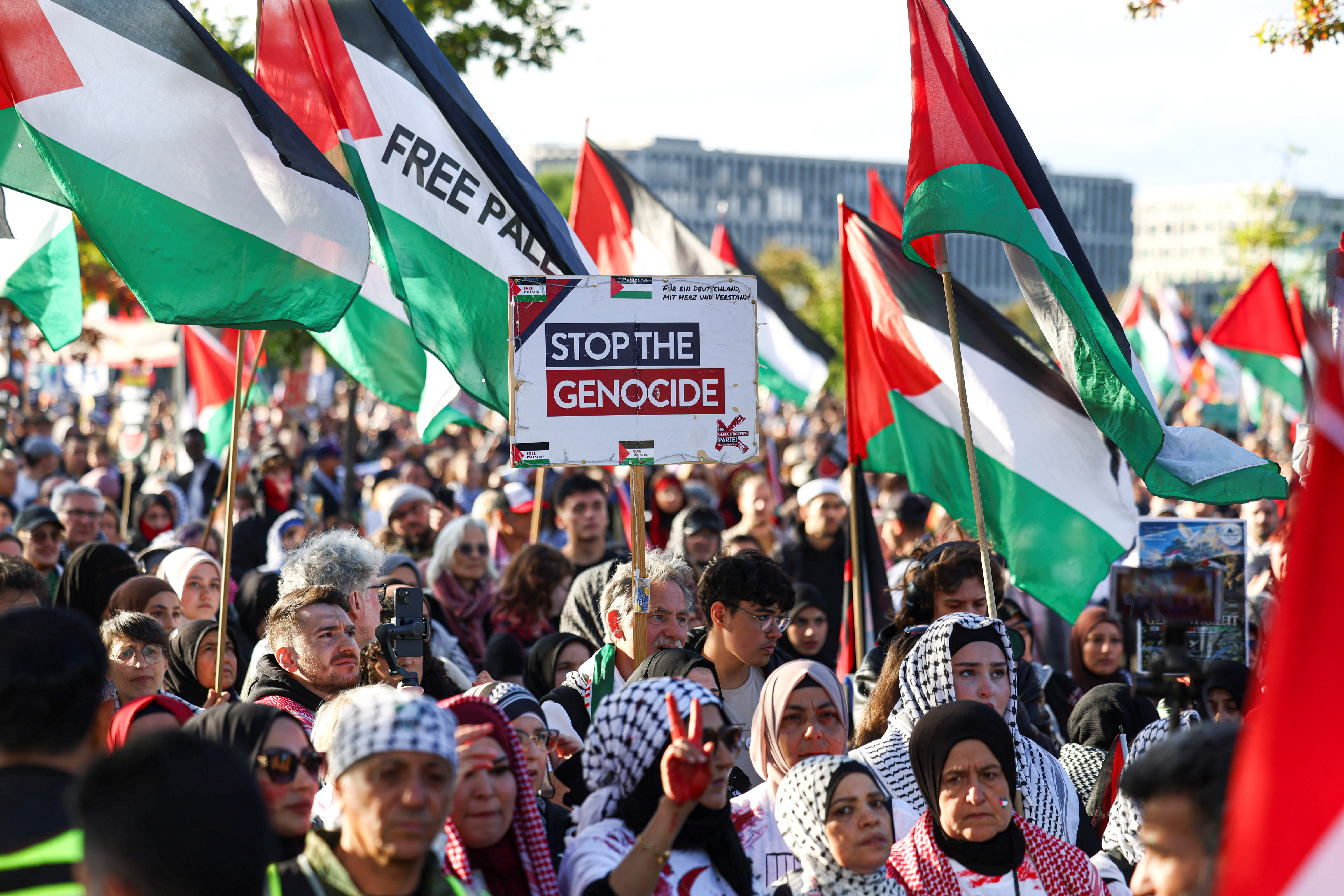 Thousands march across Europe to demand end to Israel’s war on Gaza