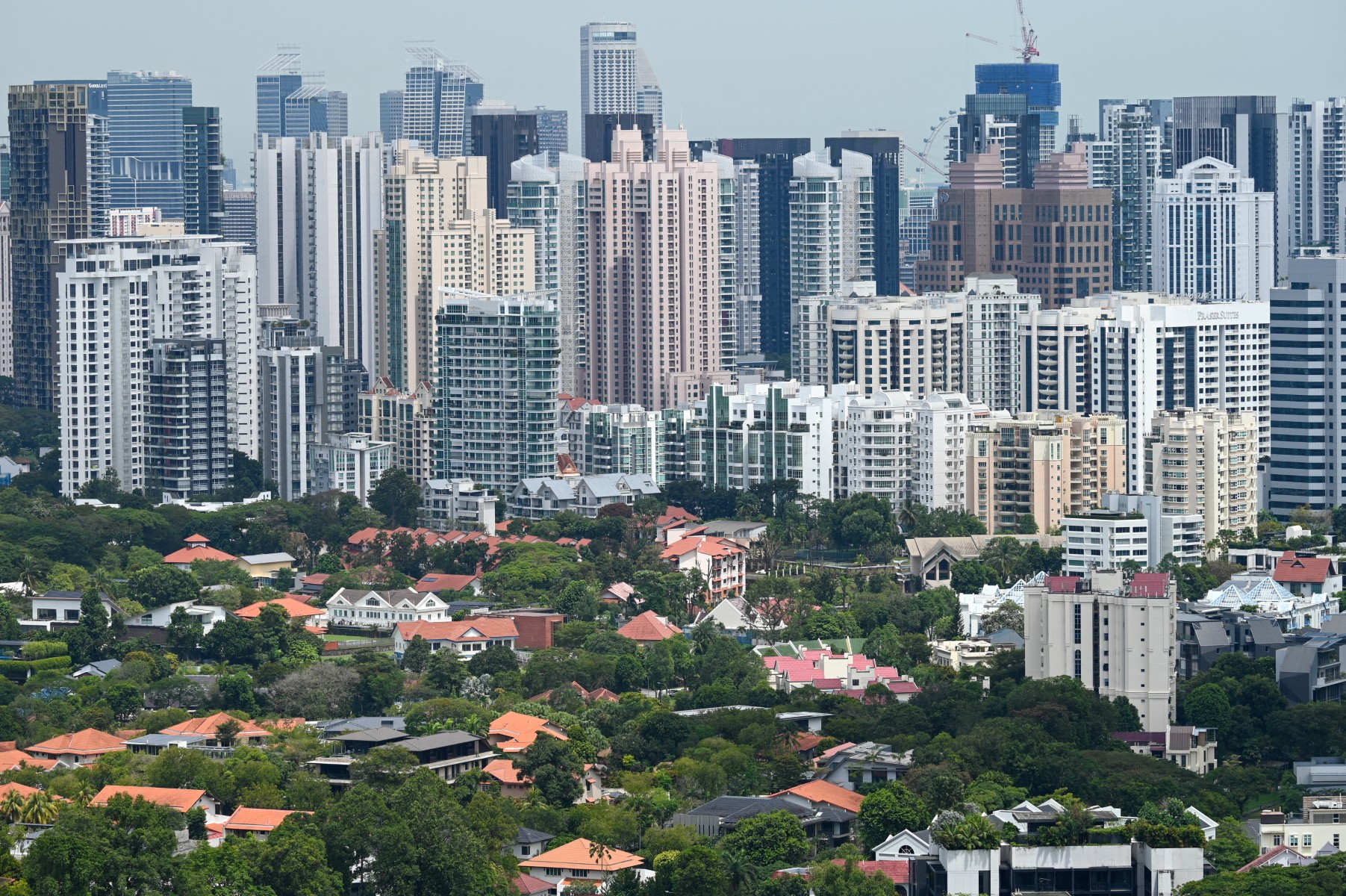 A general view shows private and public residential high-rise buildings in Singapore on February 27, 2026