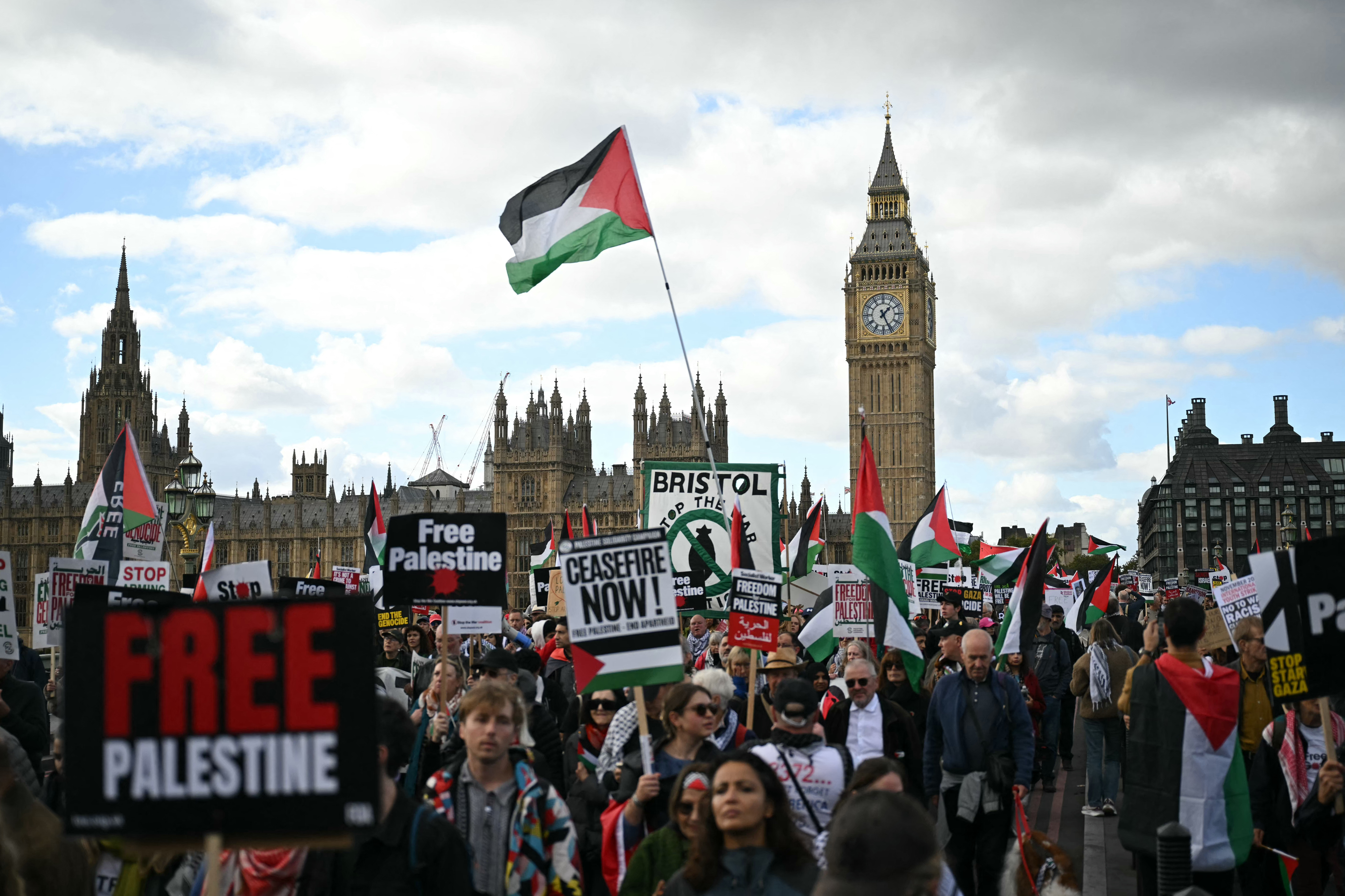 Thousands march across Europe to demand end to Israel’s war on Gaza