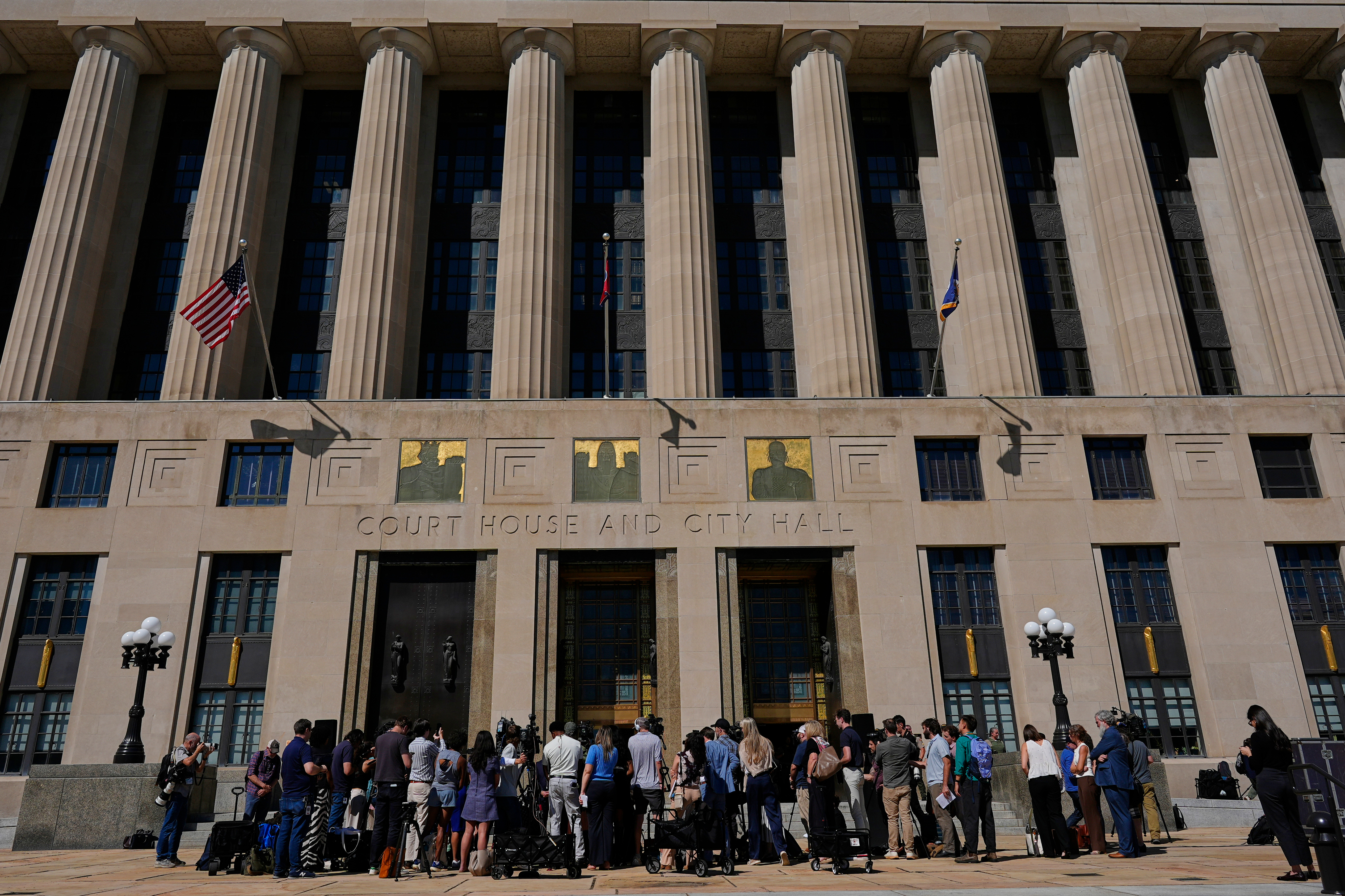 Attorneys for Christa Pike hold a news conference after a judge ruled the Tennessee Department of Correction must preserve all evidence related to the failed execution of Pike, Wednesday, Oct. 7, 2026, in Nashville, Tenn. (AP Photo/George Walker IV)