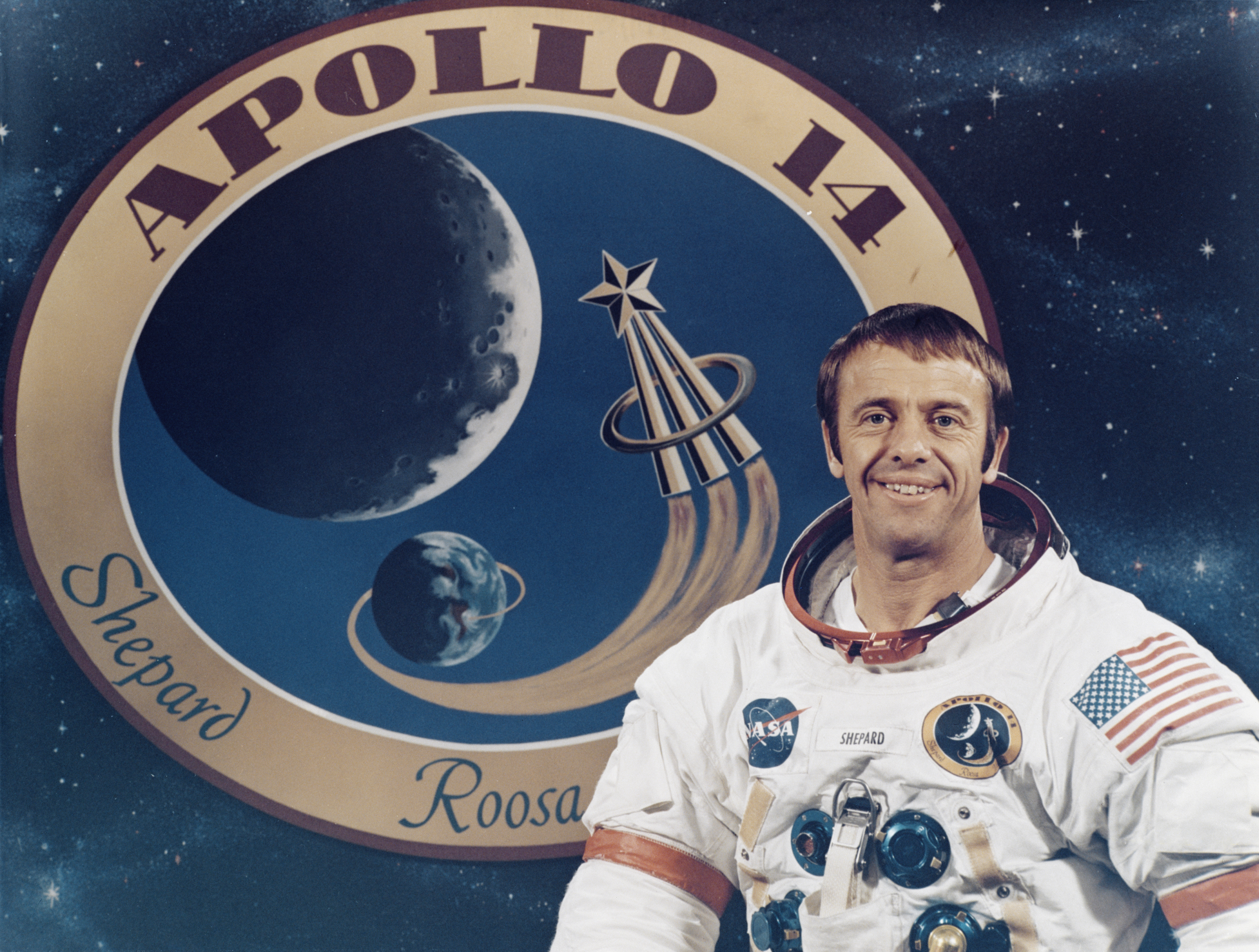 American astronaut Alan Bartlett Shepard Jr (1923 - 1998), Commander of NASA's Apollo 14 lunar landing mission at the Kennedy Space Center in Florida, 14th November 1970. [Space Frontiers/Getty Images]