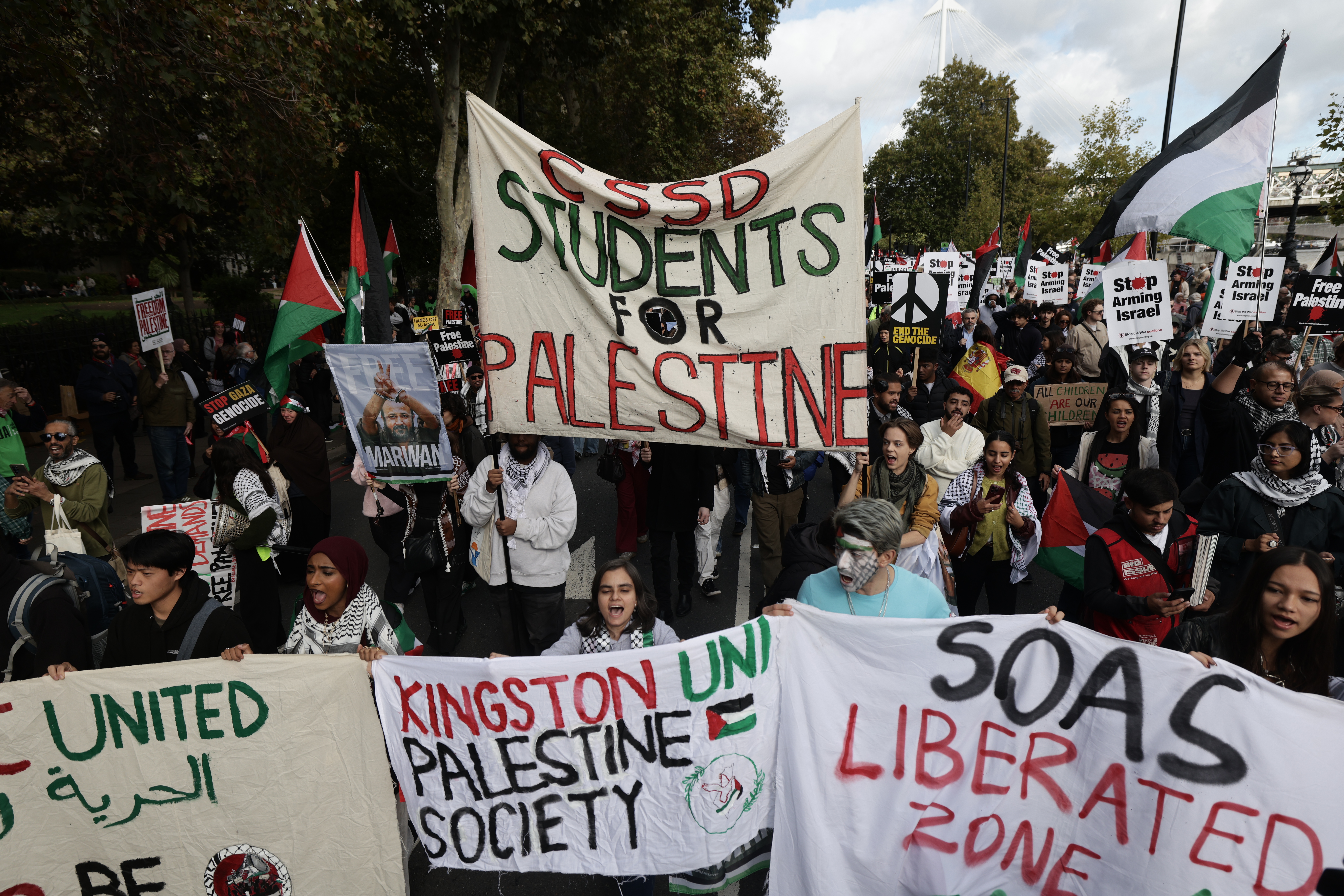 Thousands march across Europe to demand end to Israel’s war on Gaza