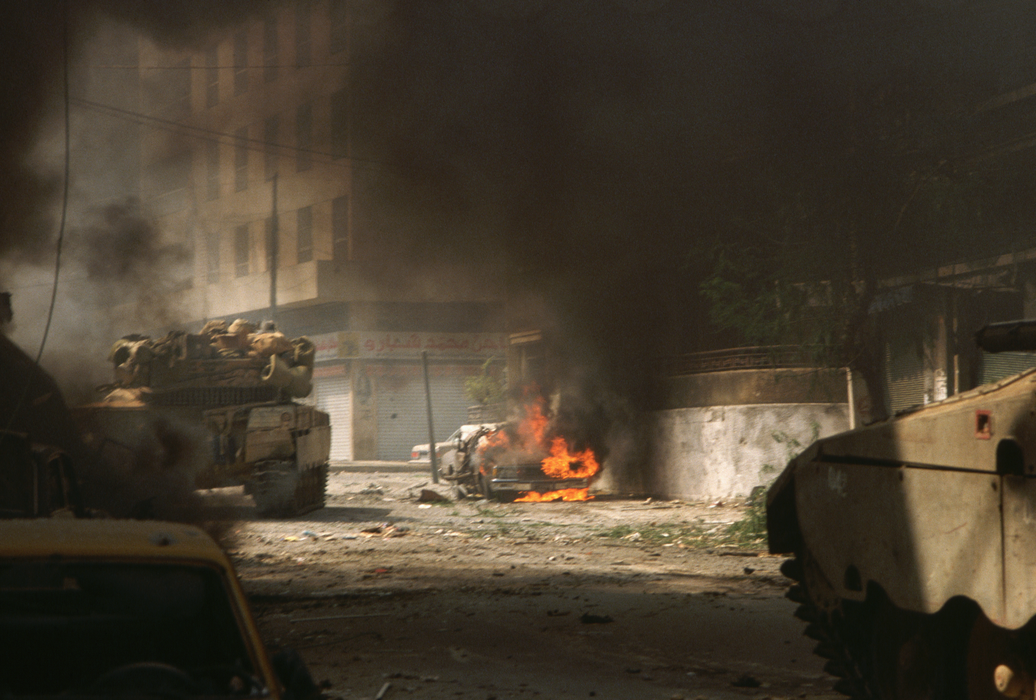 Israeli forces roll into west Beirut in mid-September 1982