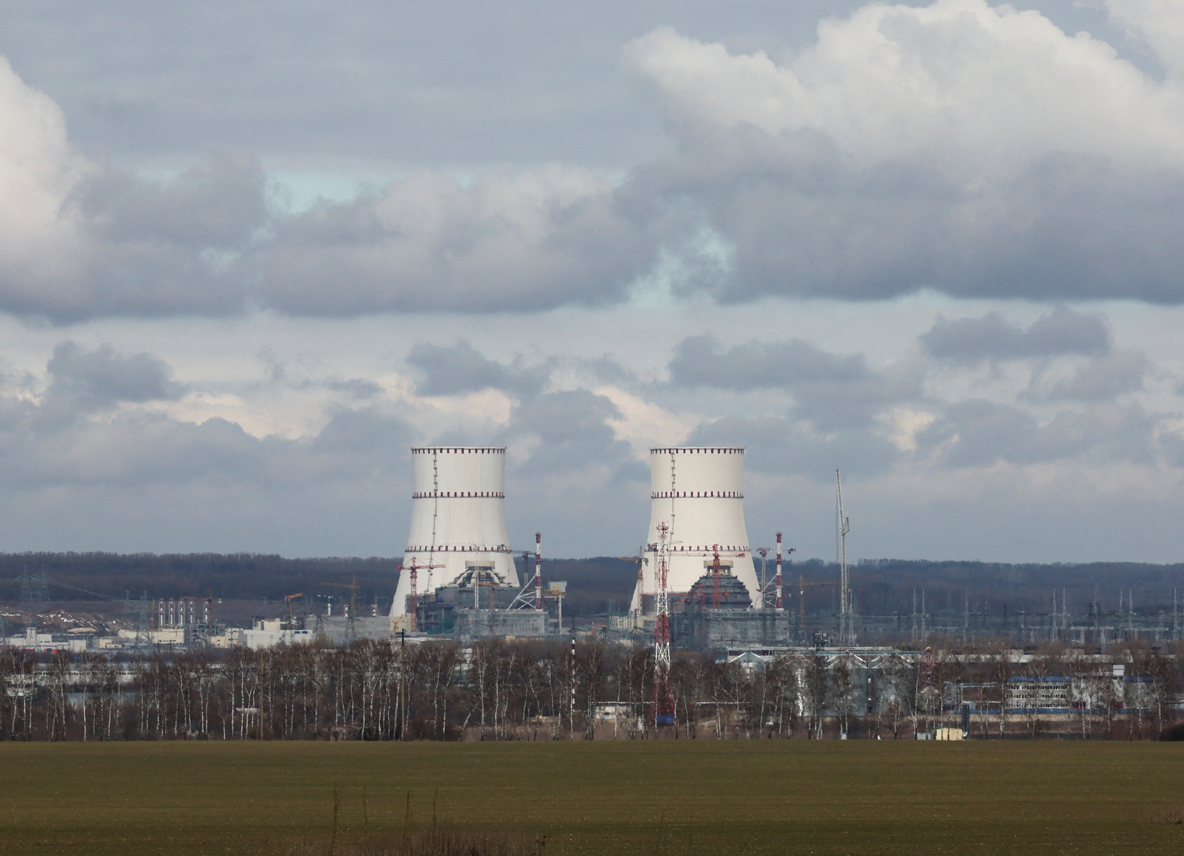 FILE PHOTO: A view shows the Kursk Nuclear Power Plant (KNPP) in the course of Russia-Ukraine conflict, as seen from the town of Kurchatov in the Kursk region, Russia, March 19, 2025. REUTERS/Shamil Zhumatov/File Photo