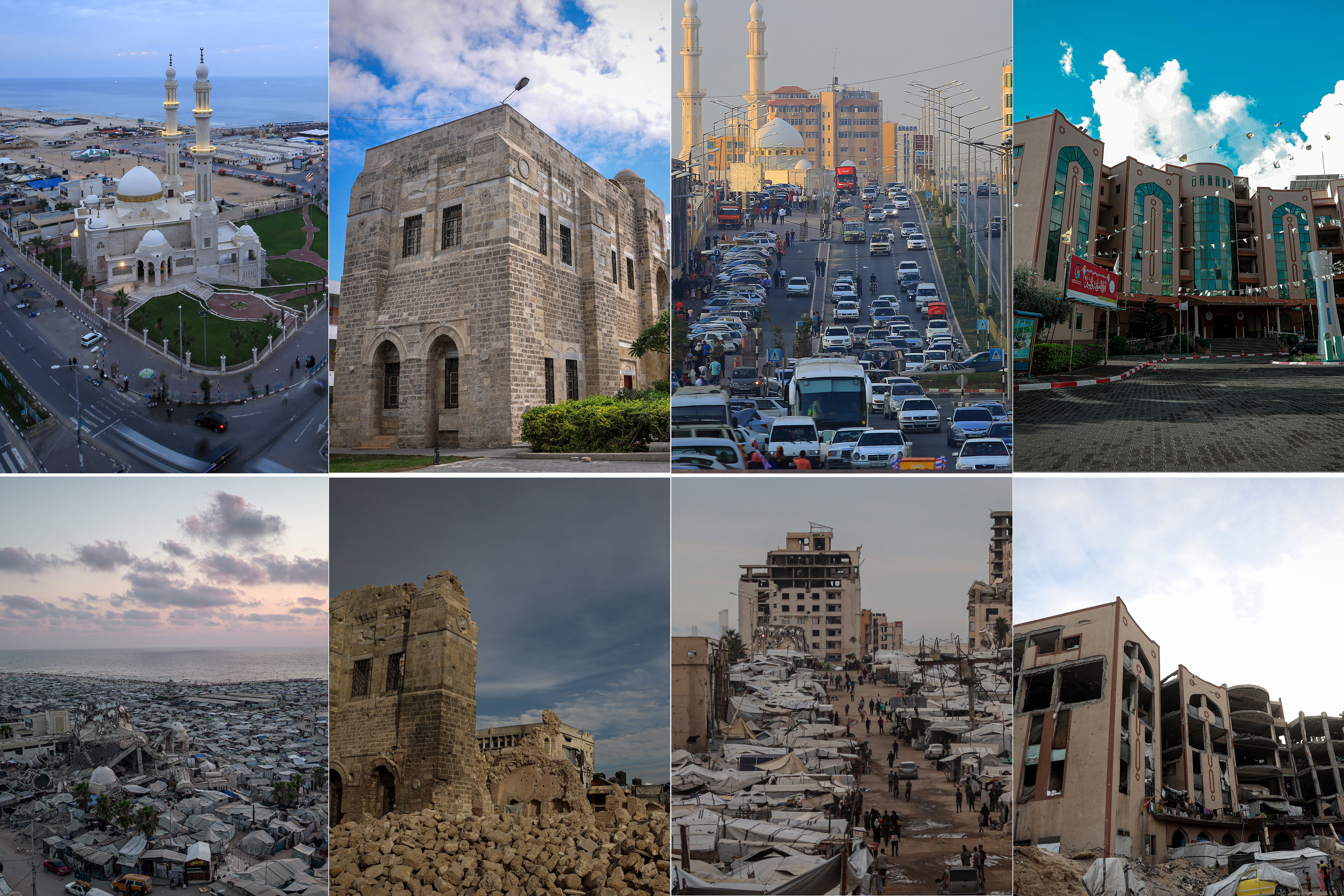 Gaza's historic landmarks have been reduced to rubble, altering the city's landscape and erasing generations of memories.