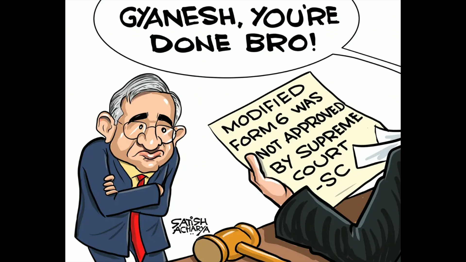 One of Satish Acharya’s cartoons taken down by the social media companies