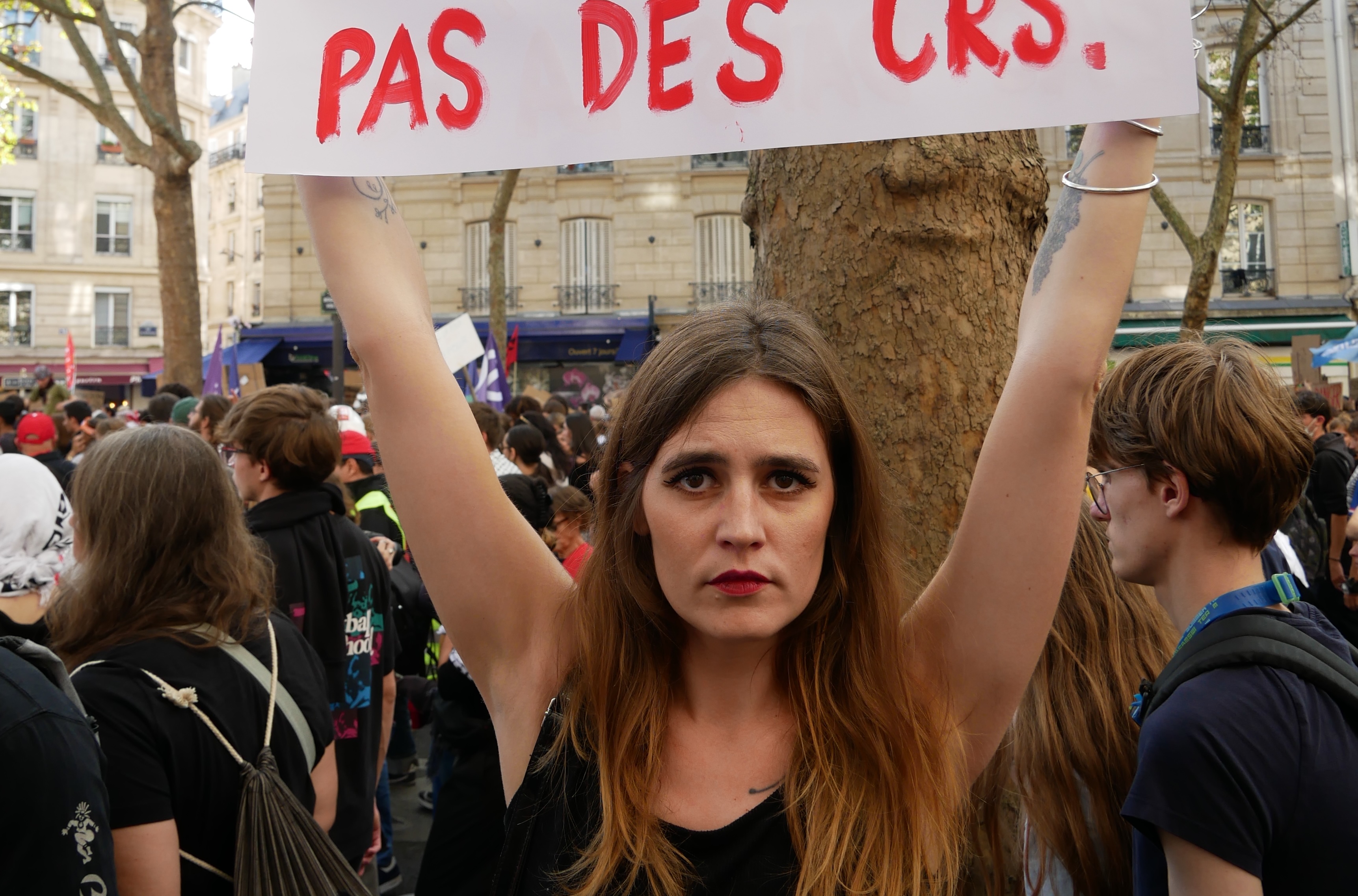 Clemence, a teacher, attended demonstrations in solidarity with her students